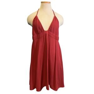 Brandy Melville Halter Mini Dress Made Italy Sm Red Festival Beach Vaca Travel
